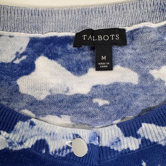 Talbots Sailboat Regatta Cardigan Sweater Cotton Knit Nautical Island Coastal M - Picture 5 of 6